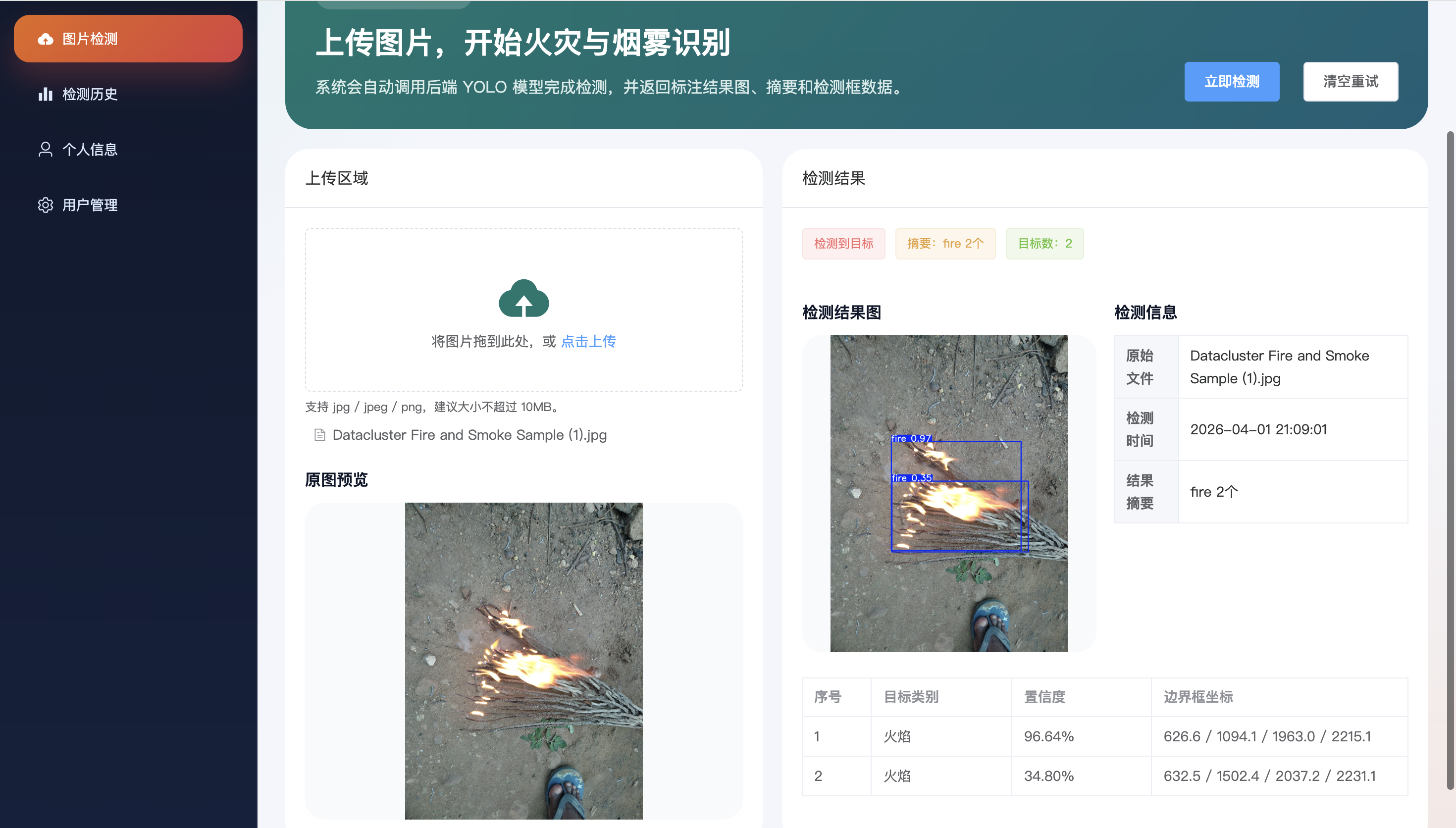 GitHub - molipy/fire-check: 基于YOLO的火灾烟雾检测系统~Python+2026原创+计算机毕设项目 · GitHub